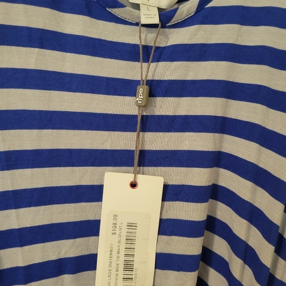 Side tie Maternity Maxi Dress Blue/Flint - Picture 2 of 2